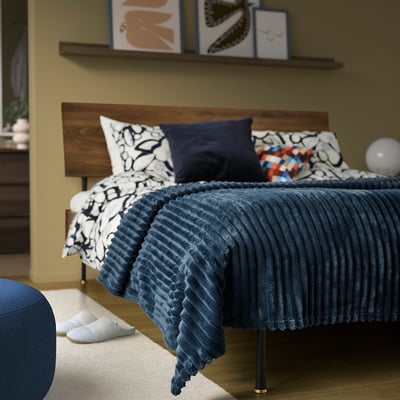 GULLSTRÅLE Bedspread, dark blue, 230x250 cm