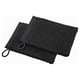Black GULVIAL cotton washing mitts, soft texture, loop design for hanging.