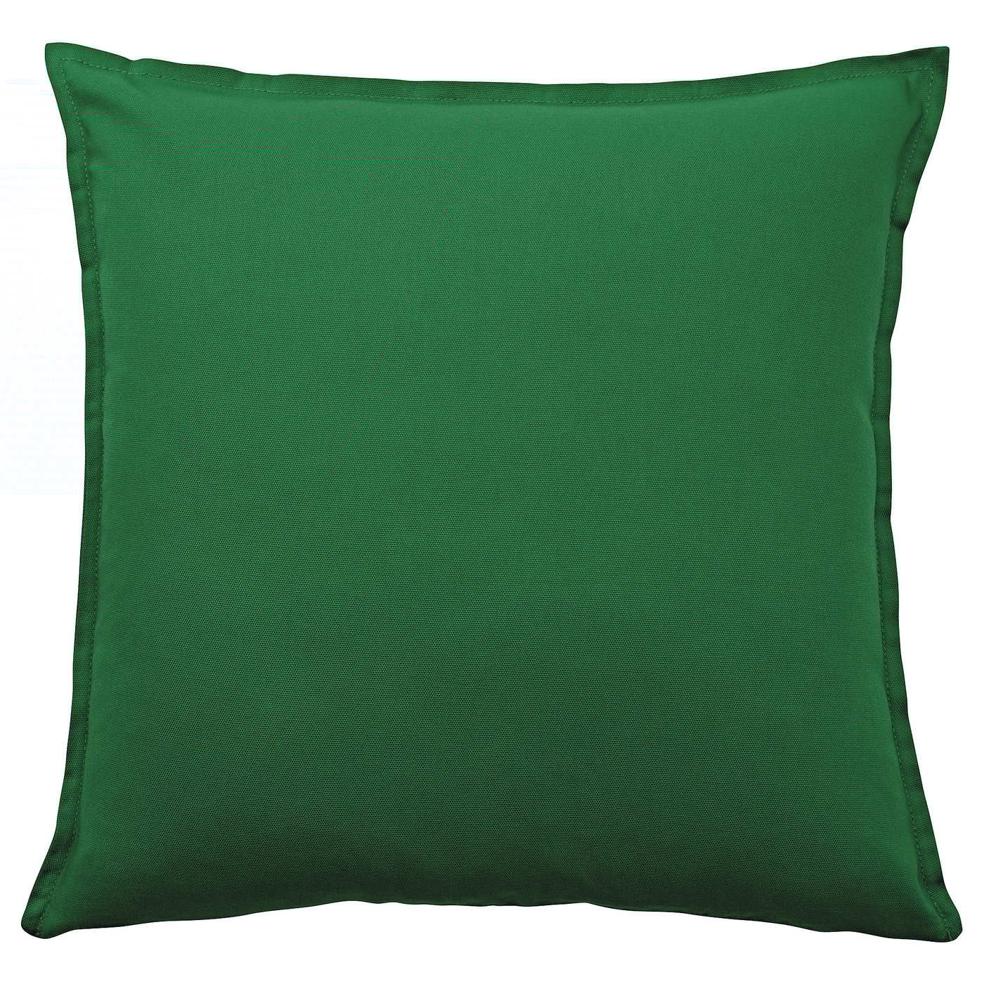 Green GURLI recycled cotton cushion cover, square shape, simple solid design.