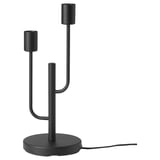 Modern HADDEBO lamp with steel base, circular stand, and 3 angled bulb holders.