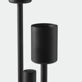 Modern black table lamp base made of steel and concrete, sleek and minimalistic design, standalone or pair with decorative bulbs.