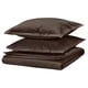 Option: HAMPFLOCKEL duvet set, dark brown, 100% cotton, zipper close, crisp percale weave, elegant bedding.