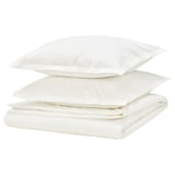 White cotton duvet, zipper.