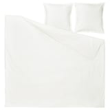 HAMPFLOCKEL Duvet cover and 2 pillowcases, white, 240x220/80x80 cm