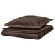 Option: Dark brown HAMPFLOCKEL bedding set, folded, 100% cotton, crisp and elegant.
