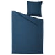 HAMPFLOCKEL Duvet cover and pillowcase, dark blue, 140x200/80x80 cm