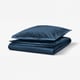 HAMPFLOCKEL Duvet cover and pillowcase, dark blue, 140x200/80x80 cm
