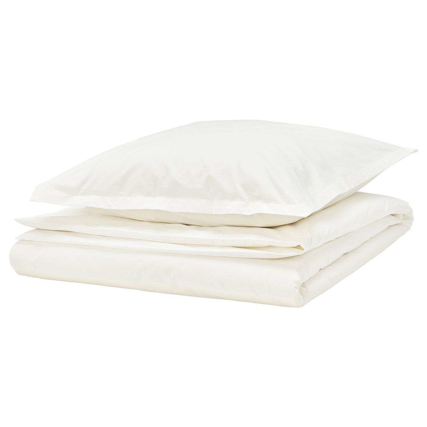 White cotton duvet, zip closure.