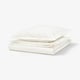 HAMPFLOCKEL Duvet cover and pillowcase, white, 155x220/80x80 cm