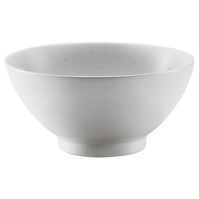 HARMYNTA white speckled bowl, porcelain. Round, deep shape, simple design.