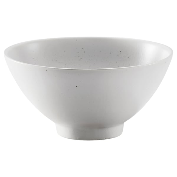 HARMYNTA bowl, white, porcelain, wide & shallow, speckled glaze.