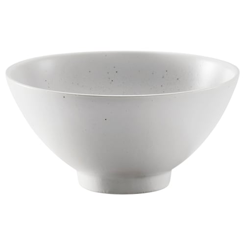 HARMYNTA bowl, white, porcelain, wide & shallow, speckled glaze.