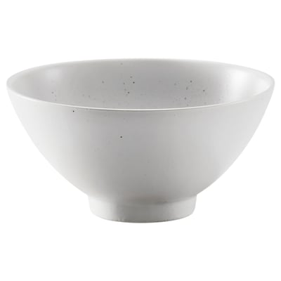 HARMYNTA bowl, white, porcelain, wide & shallow, speckled glaze.