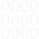 Twelve white oval plastic hoops displayed in rows.