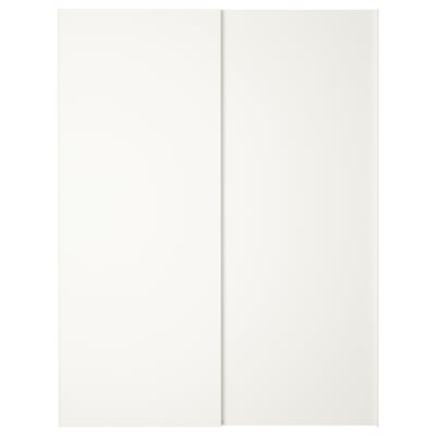 HASVIK Pair of sliding doors, white, 150x201 cm