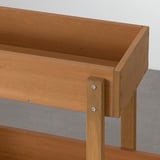 Wooden flower box with sturdy legs and screws, designed for outdoor use.