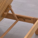 Wooden outdoor furniture detail, showcasing high-quality eucalyptus and sturdy design.