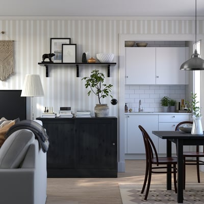 HAVSTA Sideboard basic unit, black, 121x47x89 cm