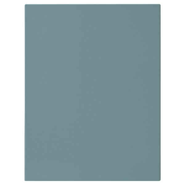 A turquoise HAVSTORP cabinet front. It has a smooth, rectangular shape with clean lines, giving a modern look.