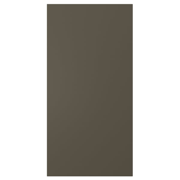 A dark brown HAVSTORP cabinet door, rectangular in shape, with a smooth finish.