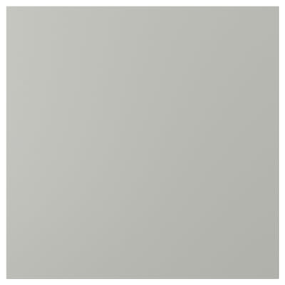 HAVSTORP square grey kitchen door, smooth, flat surface, light grey color, made of acrylic painted fiberboard.