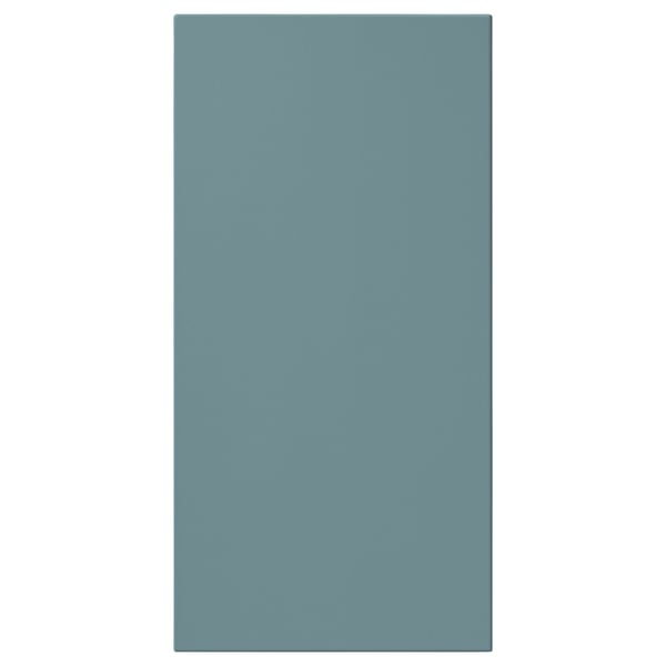 A turquoise HAVSTORP cabinet door with a modern, smooth design, made from acrylic paint and fibreboard.