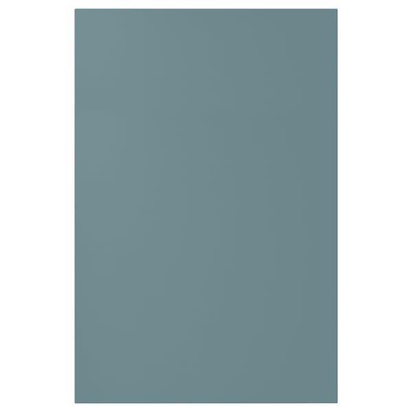 Blue HAVSTORP cabinet door, smooth turquoise finish, flat rectangular shape.
