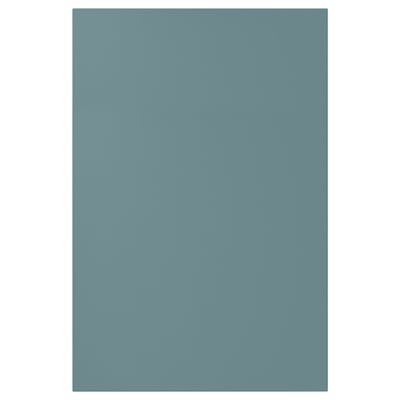 Blue HAVSTORP cabinet door, smooth turquoise finish, flat rectangular shape.