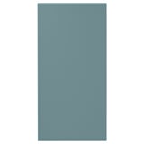 A turquoise HAVSTORP kitchen cabinet door, rectangular in shape, with a smooth lacquered finish.