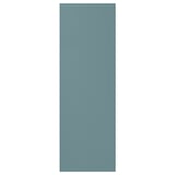 A tall, rectangular, turquoise-colored cabinet door with smooth, clean lines and a modern design.