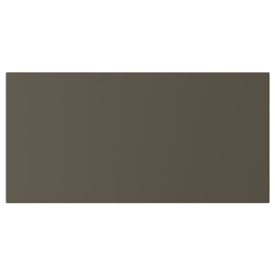 A HAVSTORP item in dark brown/beige. Its rectangular, smooth, and made of acrylic-painted fiberboard.