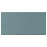 A turquoise HAVSTORP smooth front kitchen cabinet in a rectangular shape, giving a modern look.