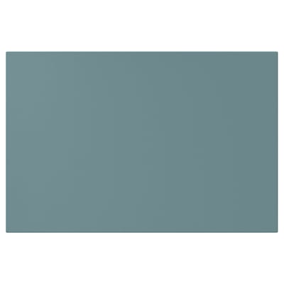HAVSTORP cabinet in turquoise, rectangular, smooth acrylic surface.