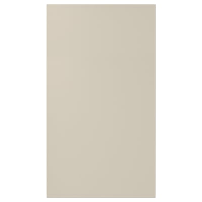 A beige HAVSTORP cabinet door, rectangular with smooth lines and a lacquered finish.