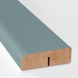 Turquoise kitchen trim, smooth finish, sleek design, quality edge detail.