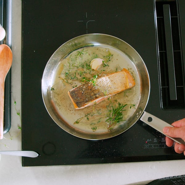 HEMKOMST Frying pan, stainless steel, 28 cm
