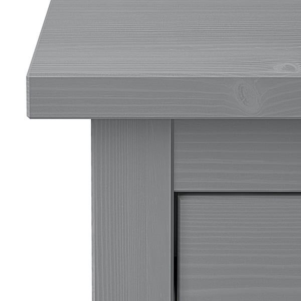 Modern grey wooden furniture piece with clean lines and a smooth finish.