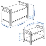 Illustration with measurements for the product: HEMNES.