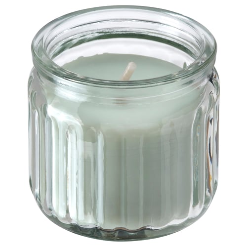 HÖKGÖK Scented candle in glass, Apple light green, 12 hr