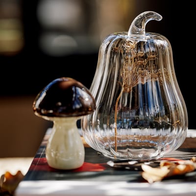 HÖSTAGILLE Glass dome, clear glass, 15 cm