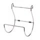 Option: A HULTARP nickel-plated steel paper towel holder with blue caps. Its u-shape design keeps paper towels conveniently within reach.