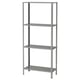 Option: HYLLIS: gray 3-tier metal shelf for storage, perfect for various rooms, compact yet sturdy design.
