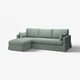 HYLTARP 3-seat sofa w chaise longue, left, Hemmesta grey-green