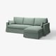 HYLTARP 3-seat sofa w chaise longue, right, Hemmesta grey-green