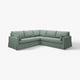 Green corner sofa, HYLTARP, comfy with clean lines.
