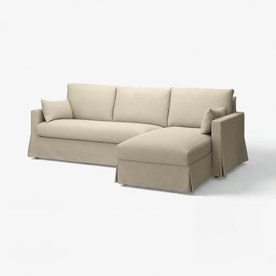 HYLTARP Cover f 3-seat sofa w ch lng, right, Hemmesta light beige