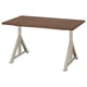 Brown IDÅSEN desk with adjustable metal legs