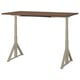 Option: Brown IDÅSEN desk, beige legs, adjustable height.