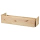 A light wood IVAR drawer. Its simple, rectangular, and made of solid pine.