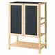 IVAR: light wood closet with black felt doors and shelf, simple design.